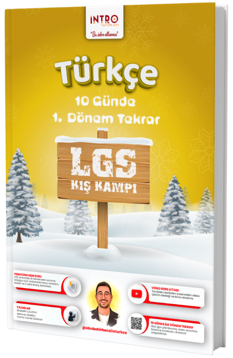 İntro Yayınları LGS 8. Sınıf  Türkçe 10 Günde 1. Dönem Tekrar Kış Kampı