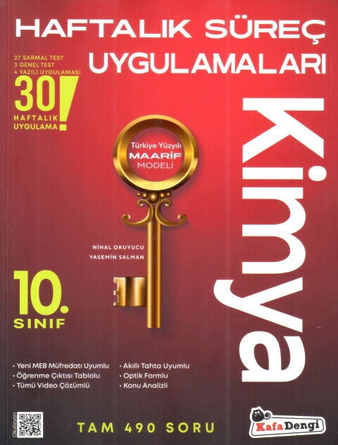 Kafa Dengi Yayınları 10. Sınıf Kimya Haftalık Süreç Uygulamaları