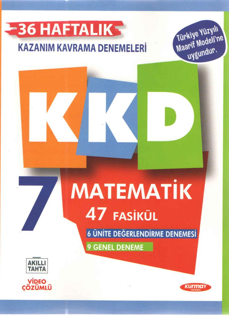 Kurmay Yayınları 7. Sınıf Matematik Haftalık Kazanım Kavrama Denemeleri