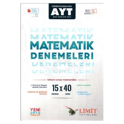 Limit Yayınları Ayt Matematik 15X40 Denemeleri