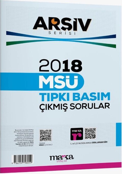 Marka Yayınları 2018 MSÜ Tıpkı Basım ARŞİV Serisi Çıkmış Sorular