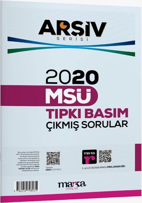 Marka Yayınları 2020 MSÜ Tıpkı Basım ARŞİV Serisi Çıkmış Sorular