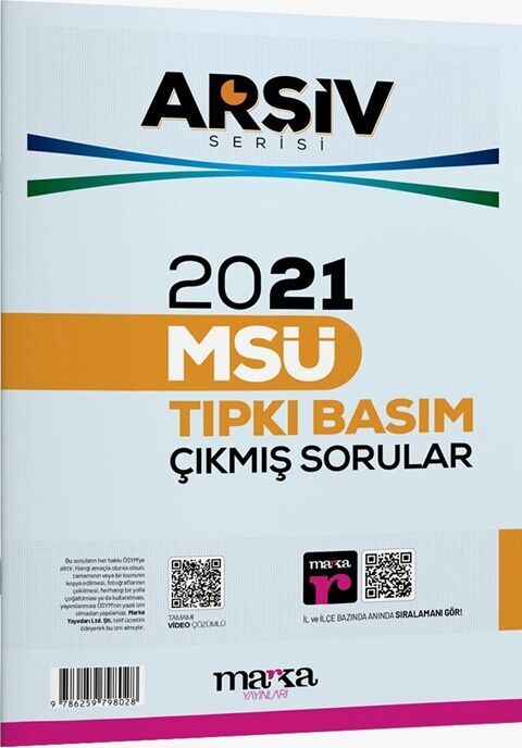 Marka Yayınları 2021 MSÜ Tıpkı Basım ARŞİV Serisi Çıkmış Sorular