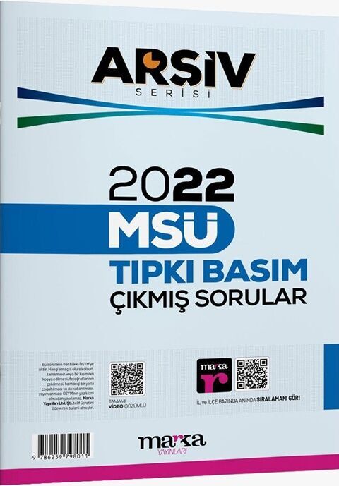Marka Yayınları 2022 MSÜ Tıpkı Basım ARŞİV Serisi Çıkmış Sorular