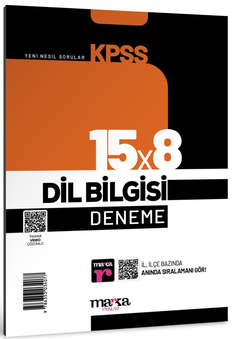 Marka Yayınları Kpss Dil Bilgisi 15X8 Deneme Tamamı Video Çözümlü