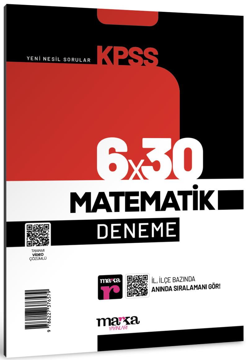 Marka Yayınları Kpss Matematik 6X30 Deneme Tamamı Video Çözümlü