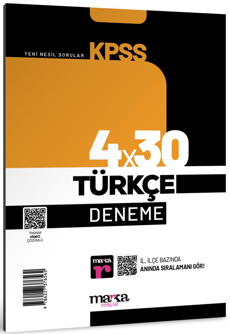 Marka Yayınları Kpss Türkçe 4X30 Deneme Tamamı Video Çözümlü