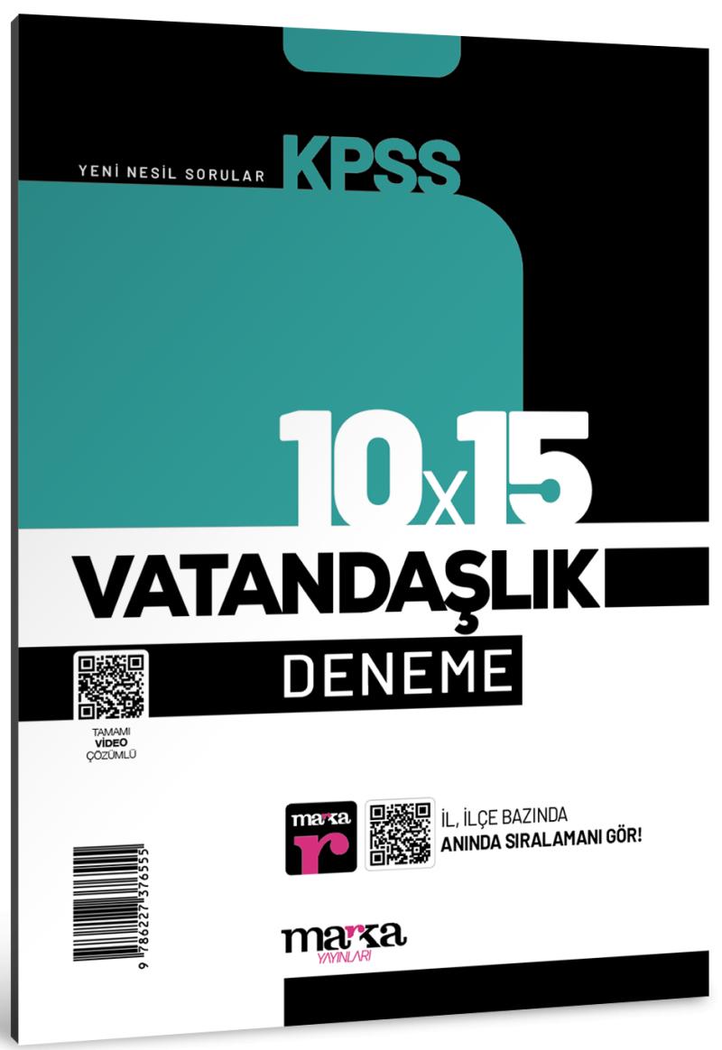 Marka Yayınları Kpss Vatandaşlık 10X15 Deneme Tamamı Video Çözümlü