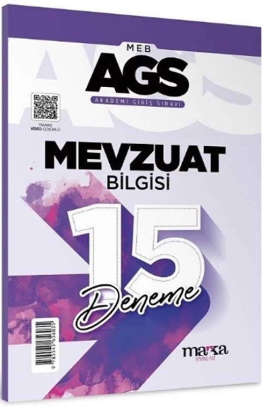 Marka Yayınları MEB AGS Mevzuat Bilgisi 15 Deneme