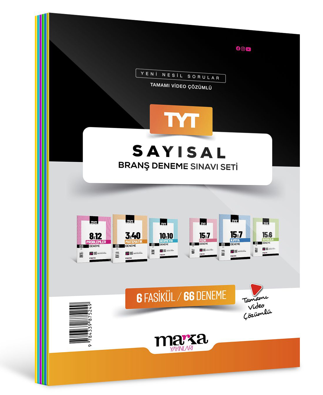 Marka Yayınları  Tyt Sayısal Branş Deneme Sınavı Seti 6 Fasikül 66 Deneme