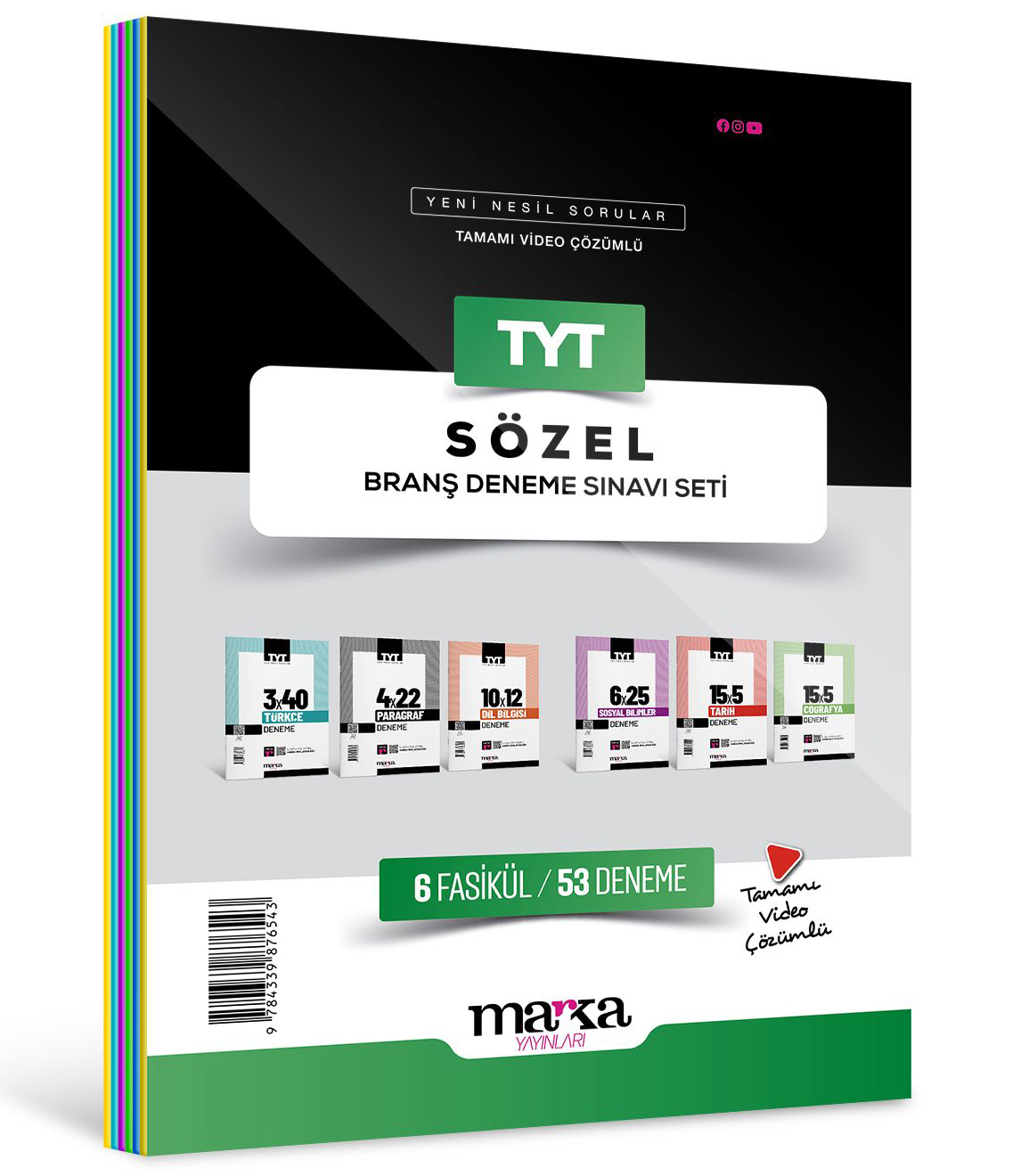 Marka Yayınları  Tyt Sözel Branş Deneme Sınavı Seti 6 Fasikül 53 Deneme