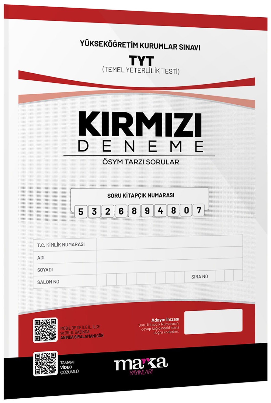Marka Yayınları Tyt Yeni Nesil Kırmızı Deneme Tamamı Video Çözümlü