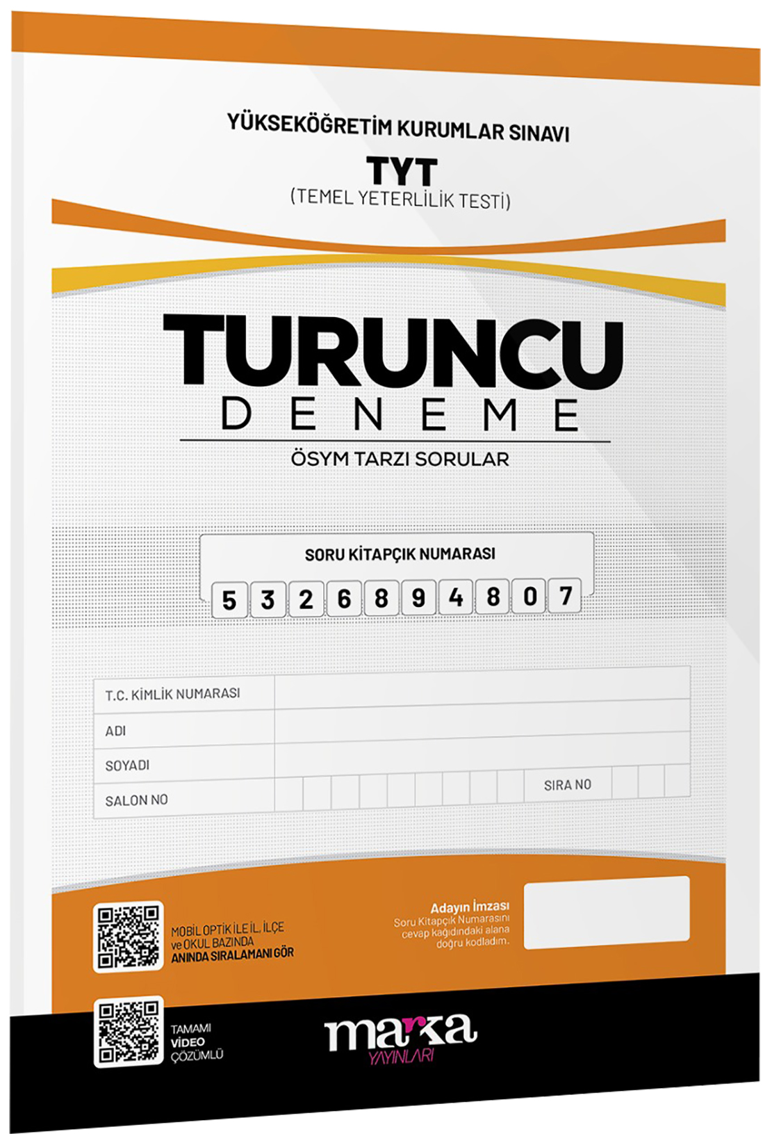 Marka Yayınları Tyt Yeni Nesil Turuncu Deneme Tamamı Video Çözümlü