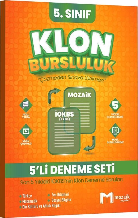 Mozaik Yayınları 5. Sınıf  Klon Bursluluk 5 Deneme Seti