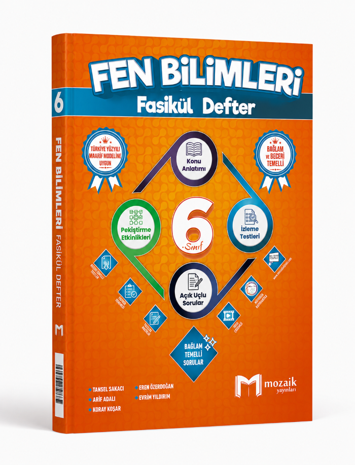 Mozaik Yayınları 6. Sınıf Fen Bilimleri Fasikül Defter