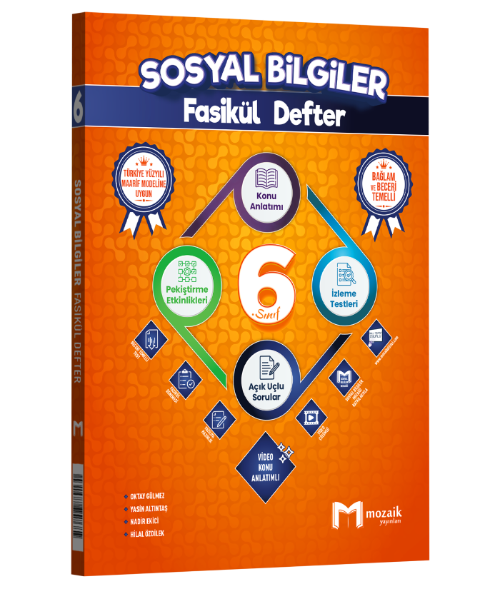 Mozaik Yayınları 6. Sınıf Sosyal Bilgiler Fasikül Defter