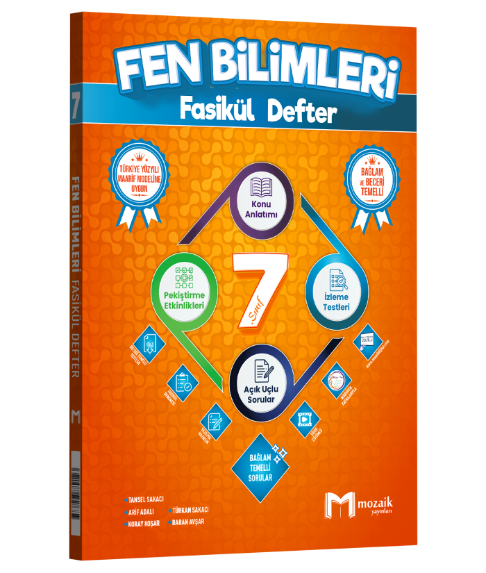 Mozaik Yayınları 7. Sınıf Fen Bilimleri Fasikül Defter
