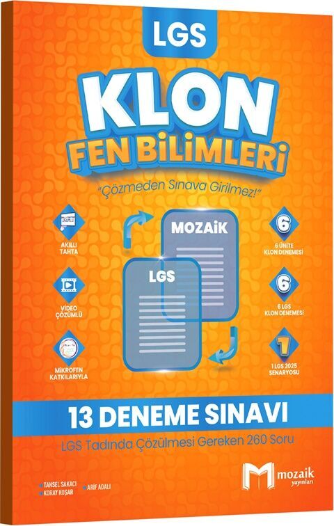 Mozaik Yayınları LGS 8. Sınıf  Fen Bilimleri Klon 13 Deneme