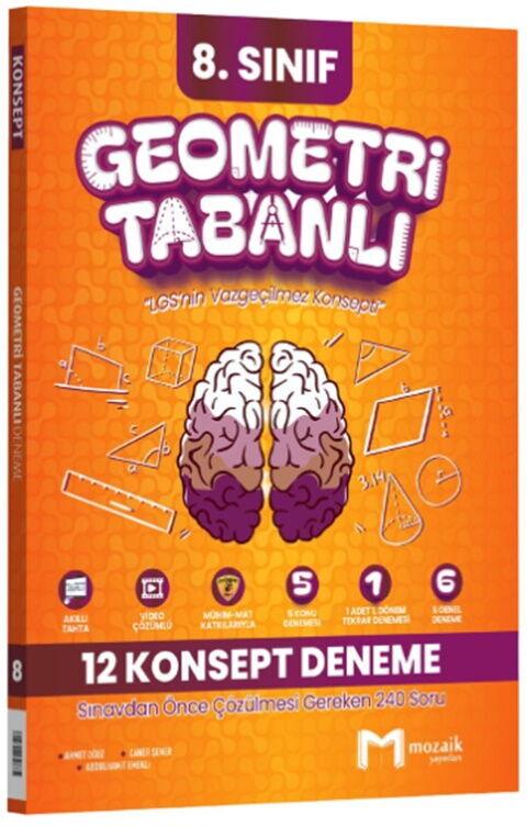 Mozaik Yayınları LGS 8. Sınıf  Geometri Tabanlı 12 Konsept Deneme