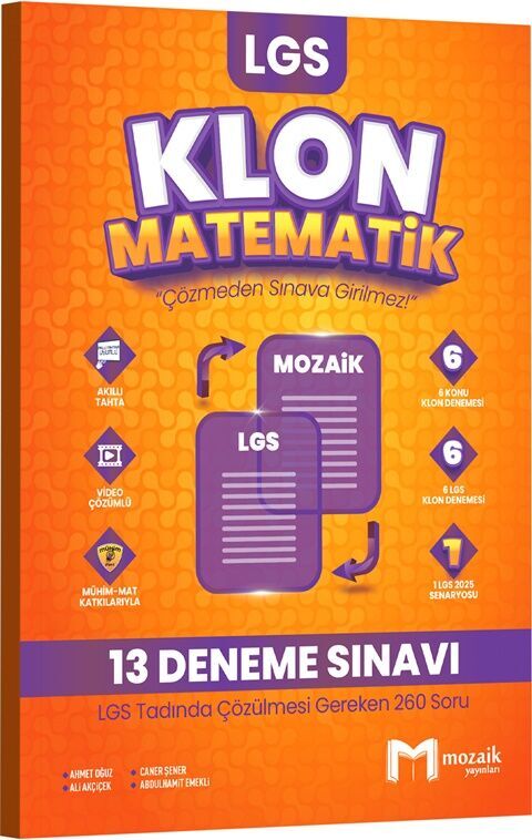 Mozaik Yayınları LGS 8. Sınıf  Matematik Klon 13 Deneme
