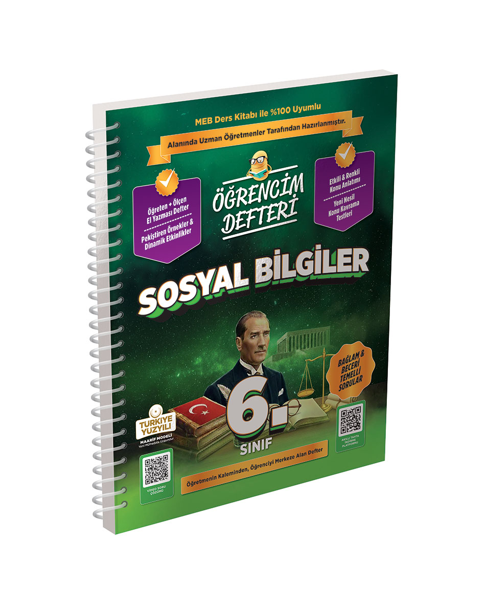 Murat Yayınları 6. Sınıf Sosyal Bilgiler Öğrencim Defteri