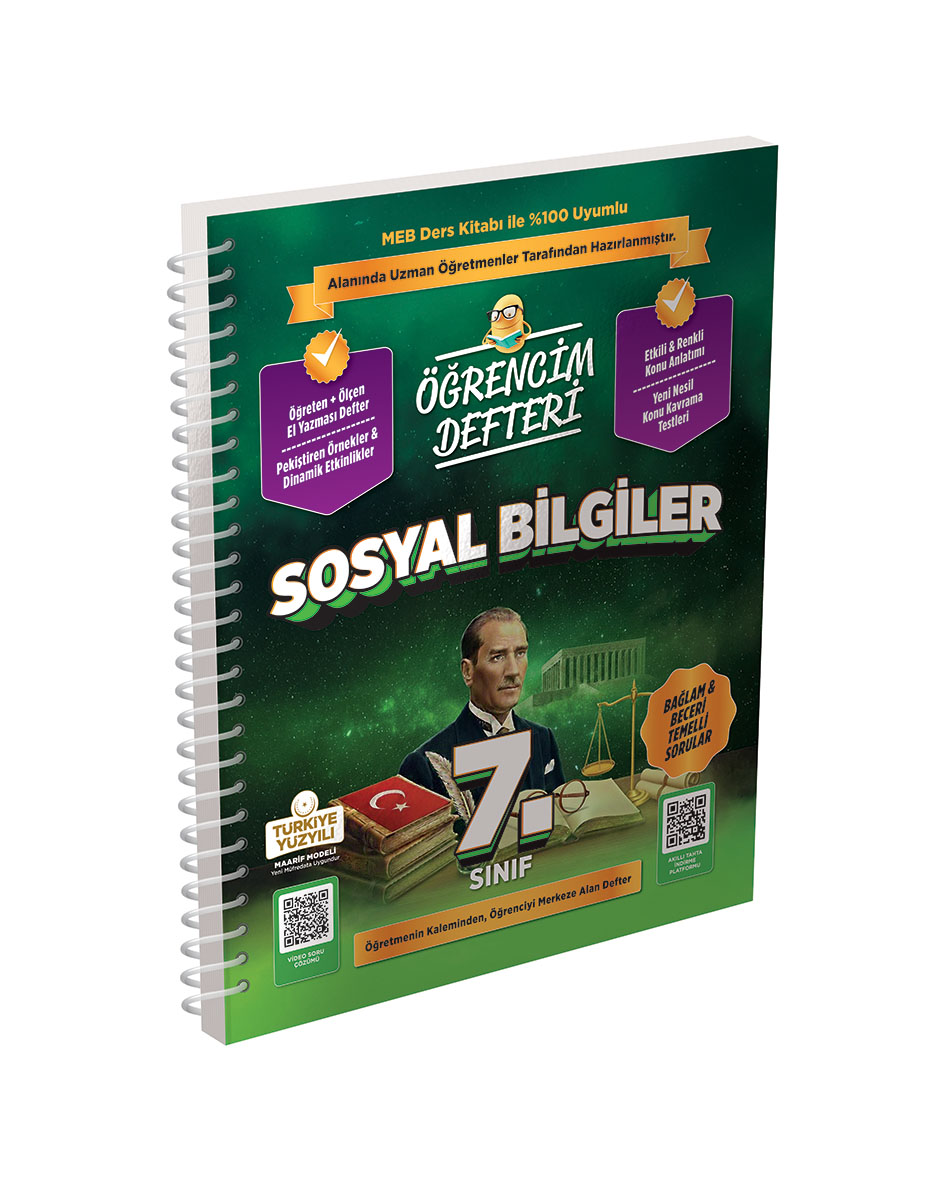 Murat Yayınları 7. Sınıf Sosyal Bilgiler Öğrencim Defteri