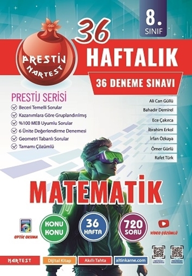 Nartest Yayınları LGS 8. Sınıf Haftalık Matematik Denemeleri