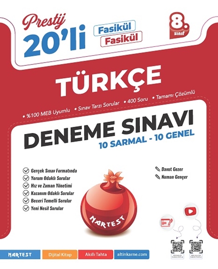 Nartest Yayınları LGS 8. Sınıf Prestij Türkçe 20 Deneme