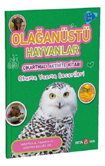 OLAĞANÜSTÜ HAYVANLAR ÇIKARTMALI AKTİVİTE KİTABI Okuma yazma becerileri