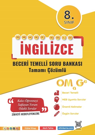Omage Yayınları LGS 8. Sınıf Omage Gold İngilizce Soru Bankası