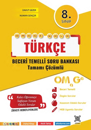 Omage Yayınları LGS 8. Sınıf Omage Gold Türkçe Soru Bankası