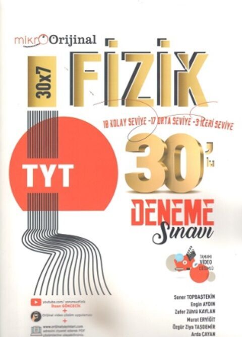 Orijinal Mikro Tyt Fizik 30 Deneme Sınavı