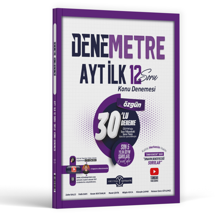 Orijinal Yayınları AYT Denemetre İlk 12 Konu Denemesi