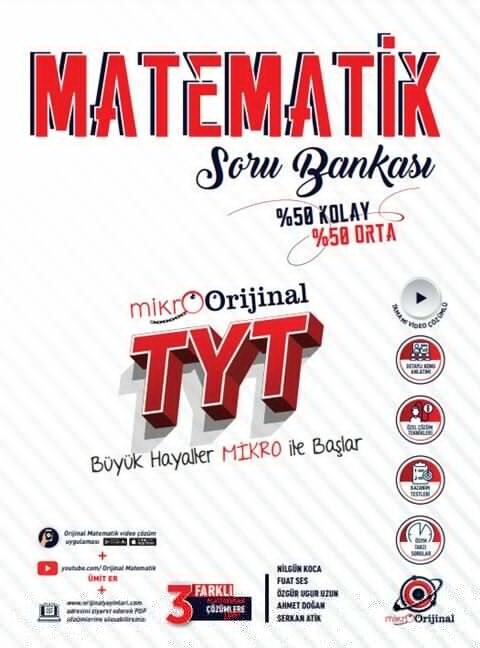 Orijinal Yayınları Tyt Matematik Mikro Soru Bankası