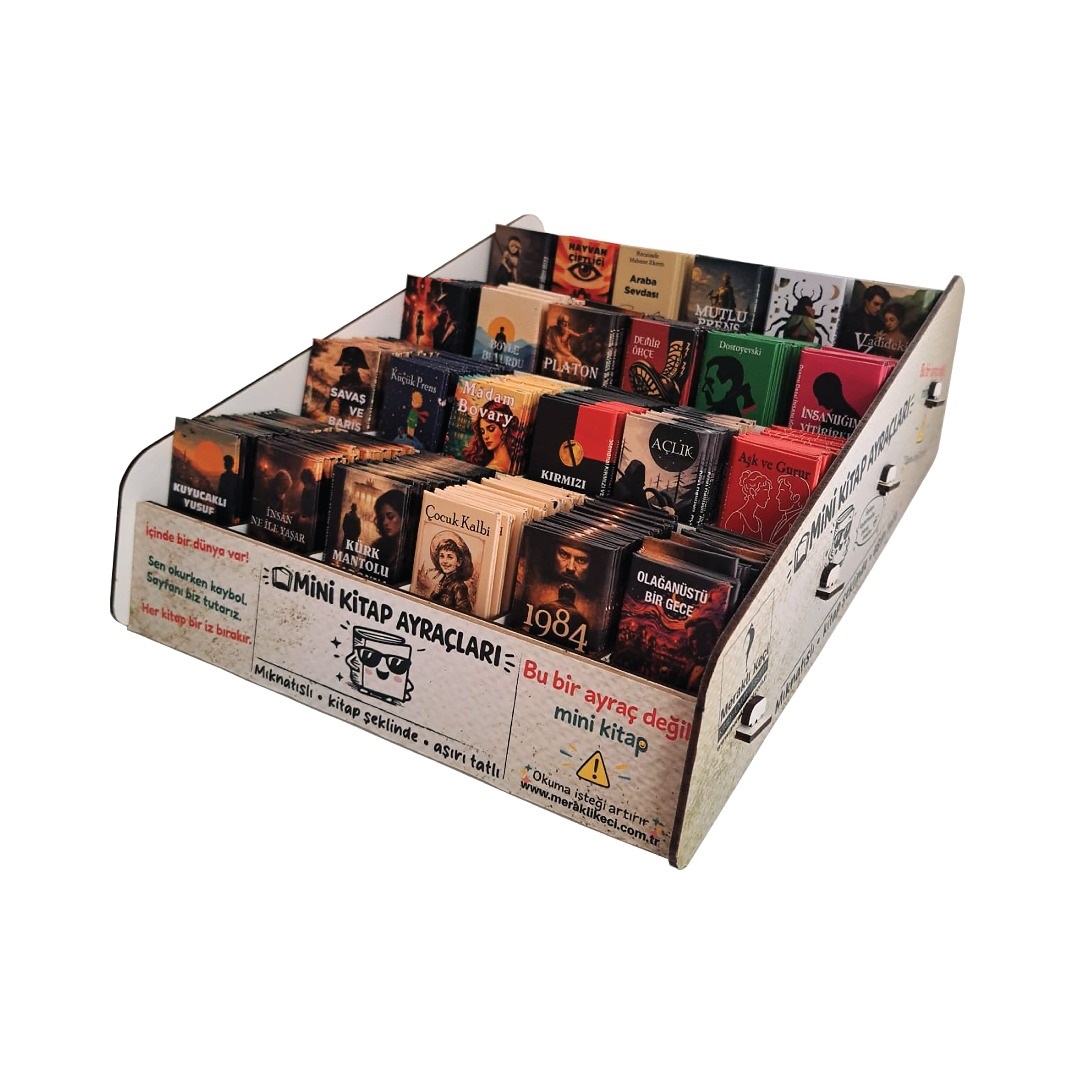 Özlü Sözler İle Kitap Kapağına Dönüşen Mıknatıslı Ayraç Set ( 200 adet )