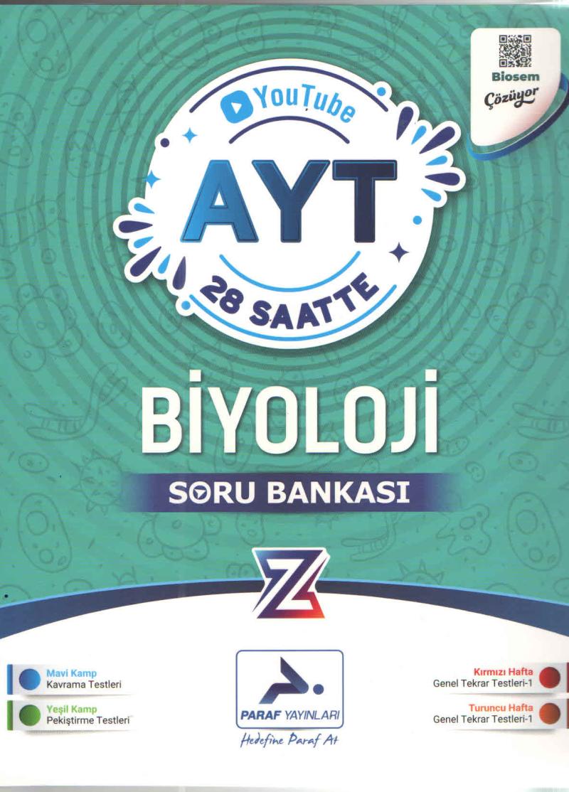Paraf Yayınları Z Takımı AYT Biyoloji Soru Bankası