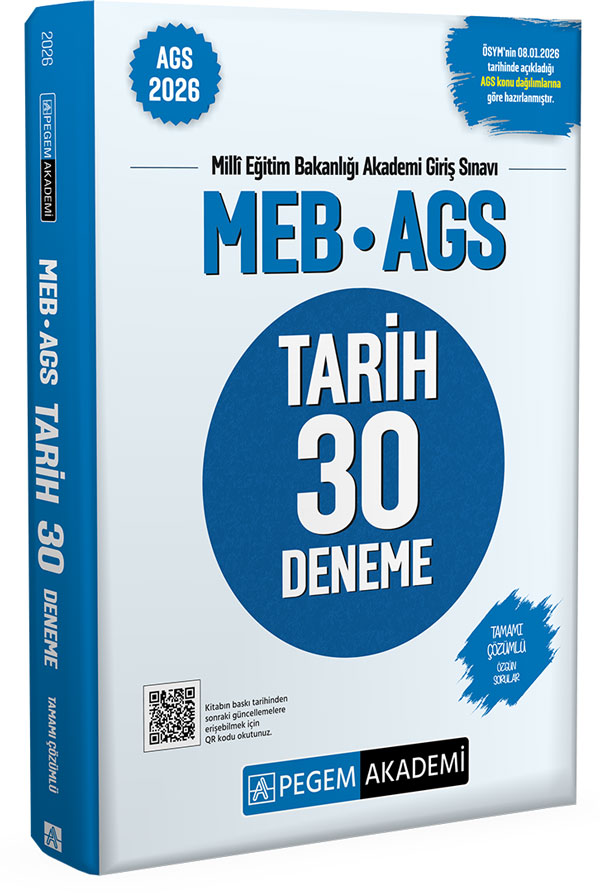 Pegem Yayınları 2026 MEB AGS Tarih 30 Deneme Tamamı Çözümlü