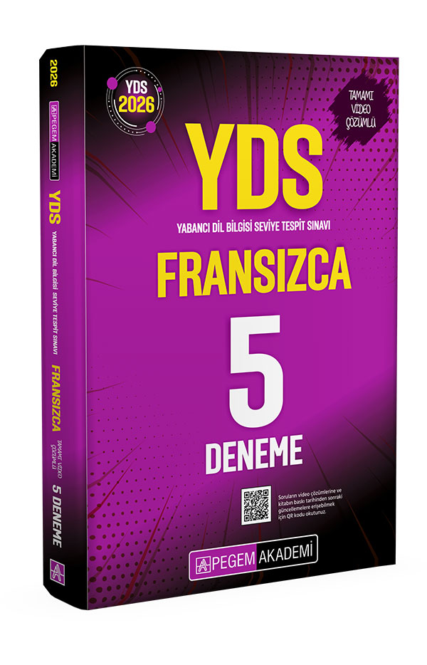 Pegem Yayınları 2026 YDS Fransızca Tamamı Video Çözümlü 5 Deneme