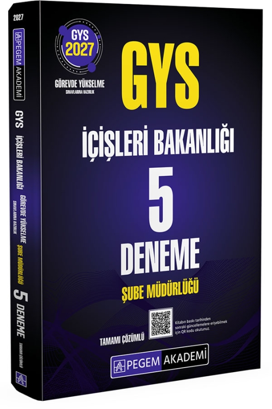 Pegem Yayınları 2027 GYS İçişleri Bakanlığı Şube Müdürlüğü 5 Deneme