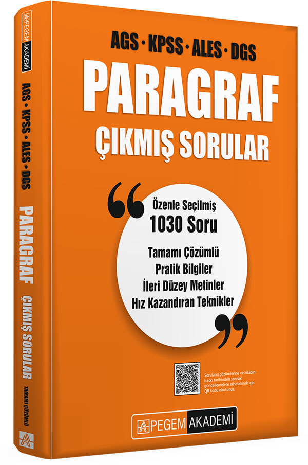 Pegem Yayınları AGS KPSS ALES DGS Paragraf Çıkmış Sorular