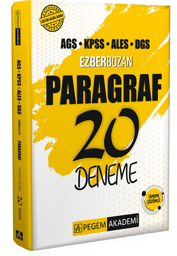 Pegem Yayınları Kpss Ales Dgs Ezberbozan Paragraf 20 Deneme
