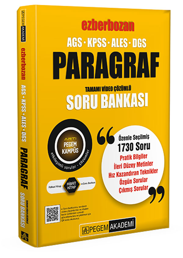 Pegem Yayınları Kpss Ales Dgs Ezberbozan Paragraf Soru Bankası