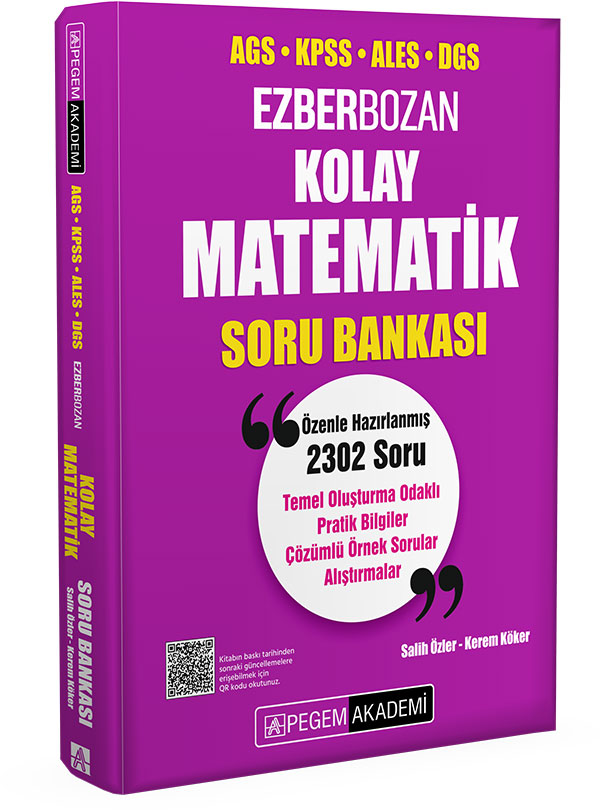 Pegem Yayınları Kpss Ales Dgs Kolay Matematik Soru Bankası