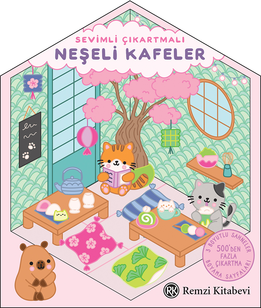Sevimli Çıkartmalı Neşeli Kafeler