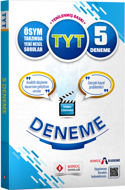 Sonuç Yayınları  TYT Video Çözümlü 5 Deneme