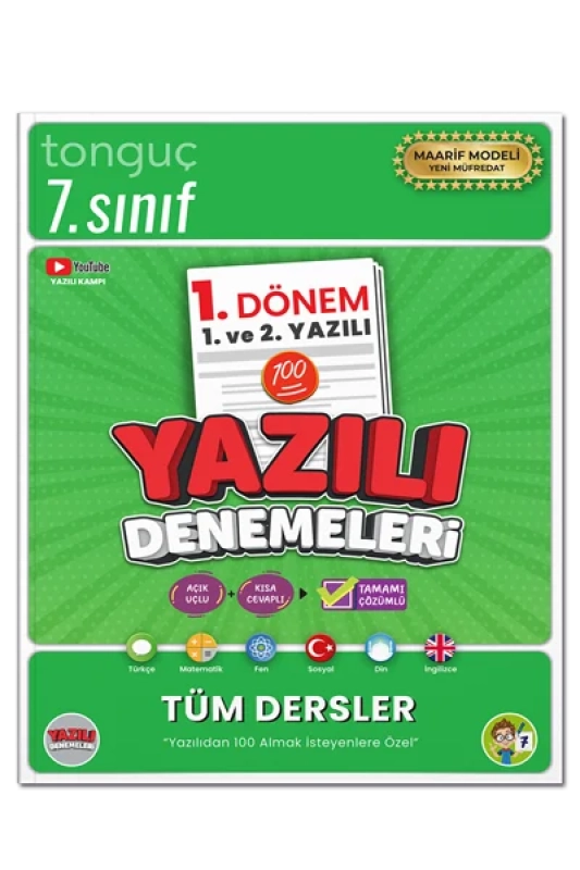 Tonguç Akademi 7. Sınıf Yazılı Denemeleri 1. Dönem 1 ve 2. Yazılı