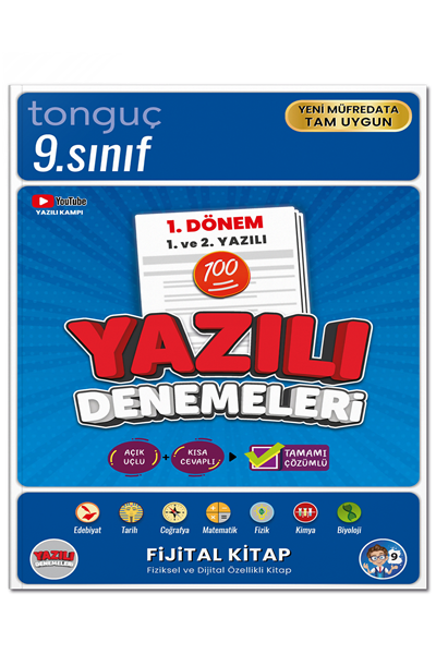 Tonguç Akademi 9. Sınıf  Yazılı Denemeleri 1. Dönem 1 ve 2. Yazılı