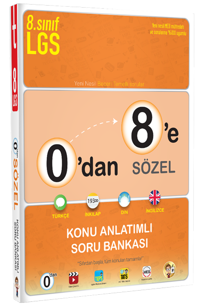 Tonguç Akademi LGS 8. Sınıf 0 dan 8 e Sözel Konu Anlatımlı Soru Bankası