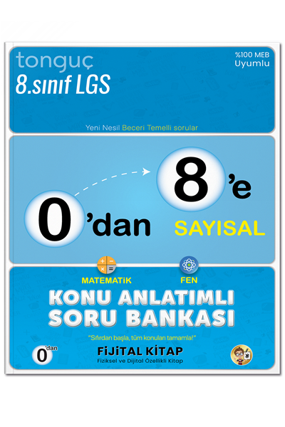 Tonguç Akademi LGS 8. Sınıf 0'dan 8'e Sayısal Konu Anlatımlı Soru Bankası