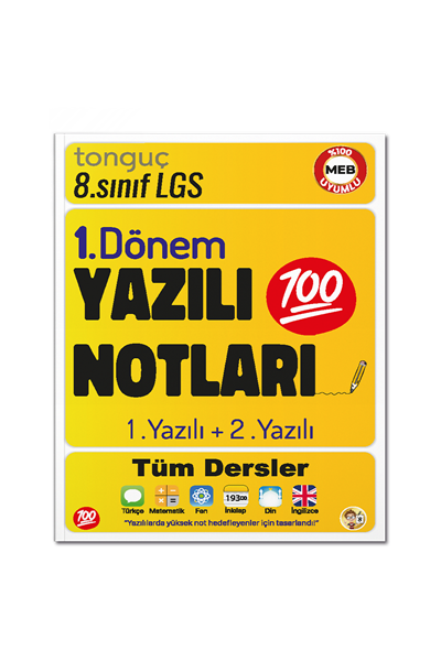 Tonguç Akademi LGS 8. Sınıf Yazılı Notları 1. Dönem 1 ve 2. Yazılı